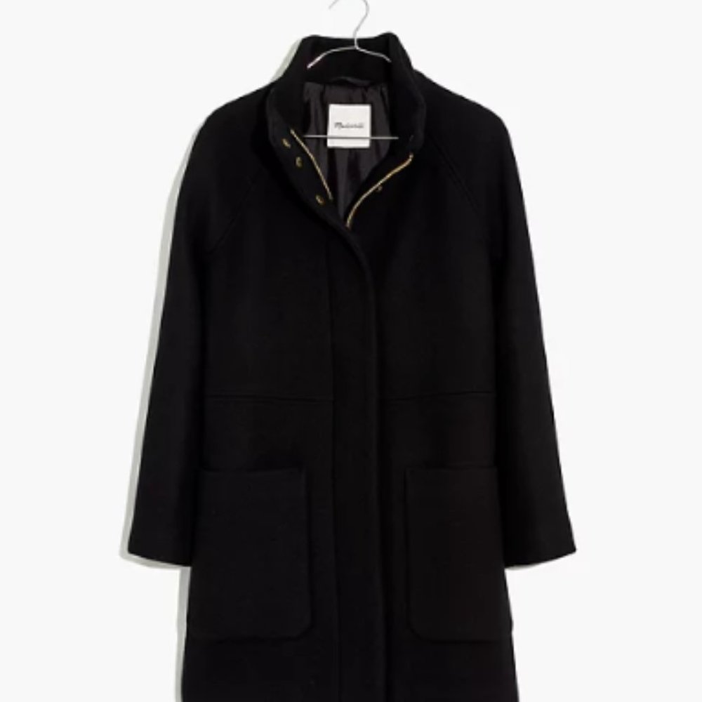 Like New Madewell Estate Cocoon Coat, Black Size S